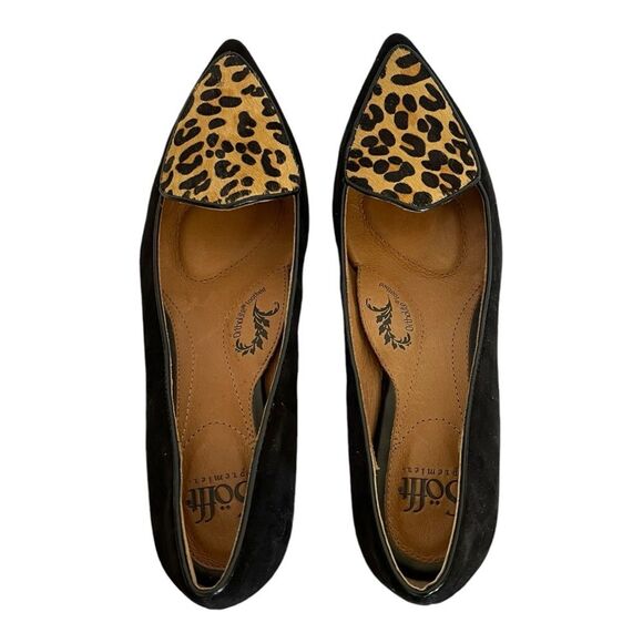 SOFFT | Varney Sturdy Black Leather Calf Hair Loafers Kitten Heel Dress Shoes 8 - Picture 5 of 10